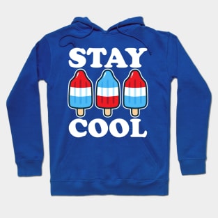 Stay Cool Rocket Pop Red White and Blue Popsicle Summer Hoodie